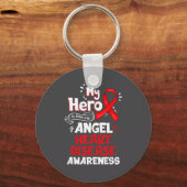 My Hero Is Now My Angel Heart Disease Awareness  キーホルダー (正面)