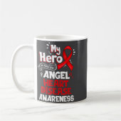 My Hero Is Now My Angel Heart Disease Awareness コーヒーマグカップ (左)