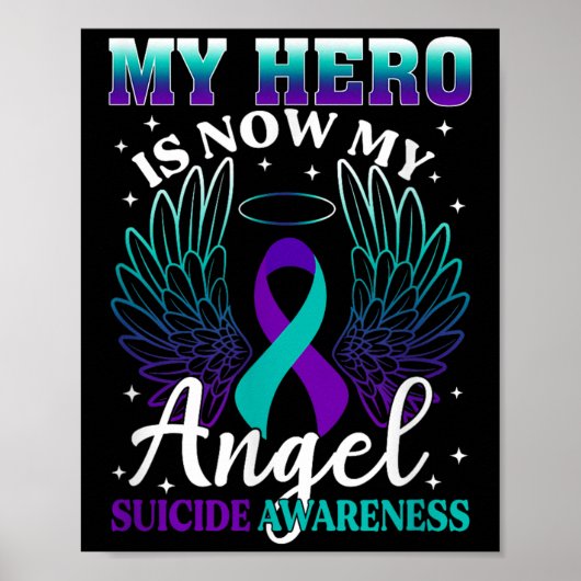 My Hero Is Now My Angel Suicide Purple Turquoise S ポスター (正面)