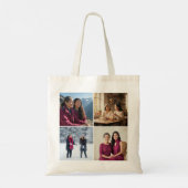 My Hero My Mom Bold Four Photo Personalized Grid トートバッグ (裏面)