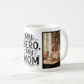 My Hero My Mom Bold Personalized 2 Photo コーヒーマグカップ (正面右)