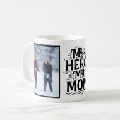 My Hero My Mom Bold Personalized 2 Photo コーヒーマグカップ (正面左)