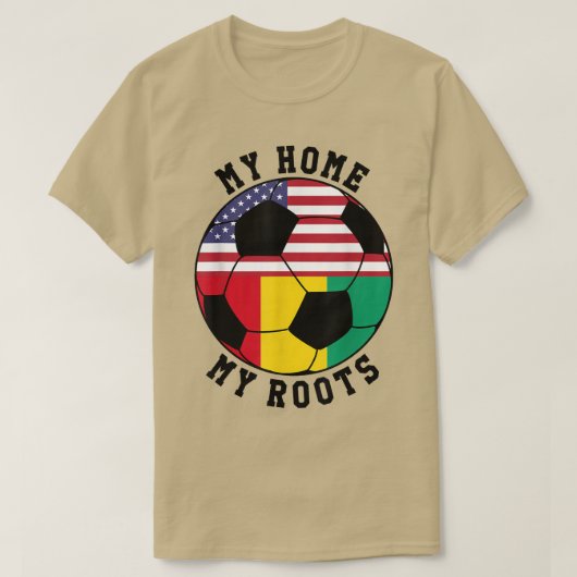 My Home My Roots Guinea Flag Soccer  Tシャツ (デザイン正面)