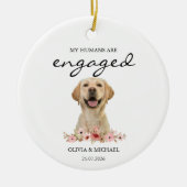 My Humans Are Engaged Personalized Dog Photo セラミックオーナメント (正面)