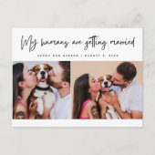 My Humans Dog Photo Wedding Save the Date 案内ポストカード (正面)