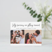 My Humans Dog Photo Wedding Save the Date 案内ポストカード (スタンド正面)