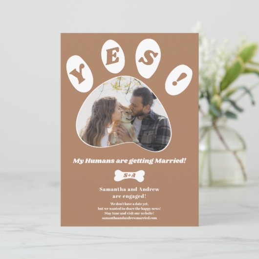 My Humans getting married婚約前写真 案内状 (スタンド正面)