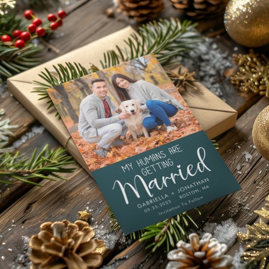 My Humans Getting Married Dog Photo 結婚 Green セーブザデート