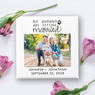 My humans getting married dog photo save the date マグネット