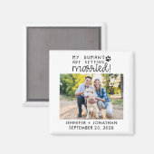 My humans getting married dog photo save the date  マグネット (正面/裏面)