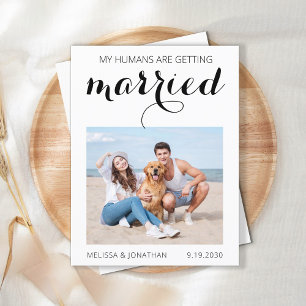 My Humans Getting Married Dog Photo Save The Date 案内ポストカード