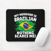 My Husband Is Brazilian Funny Brazil Flag Gift For マウスパッド (マウス)