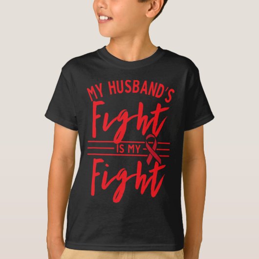 My Husbynd's Fight Is My Fight Blood Cancer Awaren Tシャツ (正面)