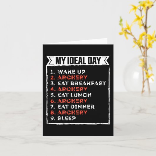 My Ideal Day Funny Archery Birthday Gift カード (黄色い花)