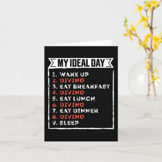 My Ideal Day Funny Diving Birthday Gift カード (黄色い花)
