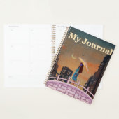 "My Journal" | 雨の夜の街並みとローファイアニメ プランナー手帳 (ディスプレー)