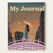 "My Journal" | 雨の夜の街並みとローファイアニメ プランナー手帳 (裏面)