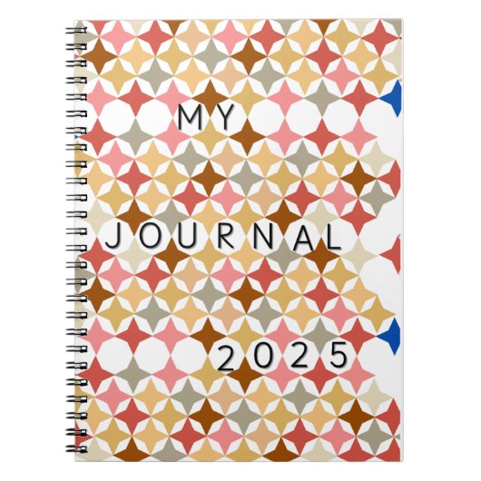 MY JOURNAL 2025 journal with simple graphic shapes ノートブック (正面)