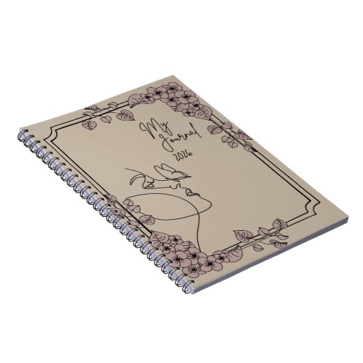 My Journal 2026 – Minimal Floral Line Art Aestheti ノートブック (右側)