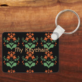 My-Keychain文字フラワーイメージが美しくプリント キーホルダー (正面)