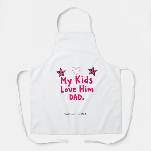 My Kids Love Him Apron – Awesome Dad Gift エプロン (正面)