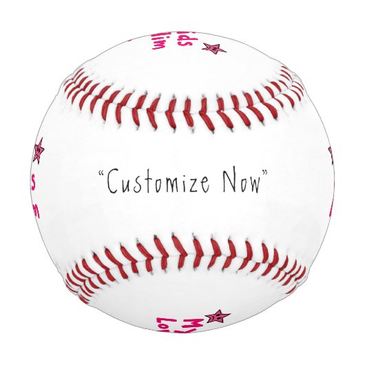 My Kids Love Him Baseballs Cool Gift, Personalized 野球ボール (正面)