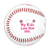 My Kids Love Him Baseballs Cool Gift, Personalized 野球ボール (正面左)