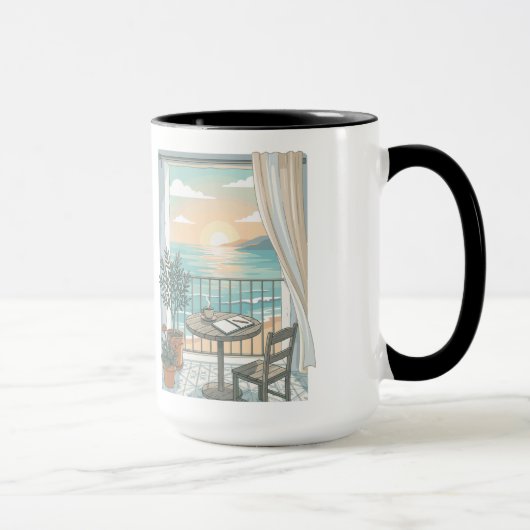 My Kind Of Morning | 静かな朝のコーヒー バルコニーからの日の出 マグカップ (右)