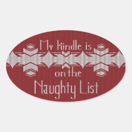 My Kindle Is on the Naughty List Sticker 楕円形シール