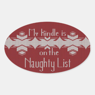 My Kindle Is on the Naughty List Sticker 楕円形シール