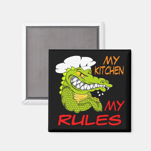 My Kitchen My Rules, Aligator Chef, Black マグネット (正面/裏面)