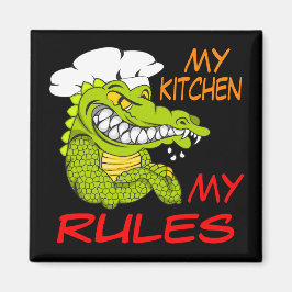 My Kitchen My Rules, Aligator Chef, Black マグネット