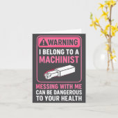 My Knight In Machinist Wife Girlfriend Funny Anniv カード (黄色い花)