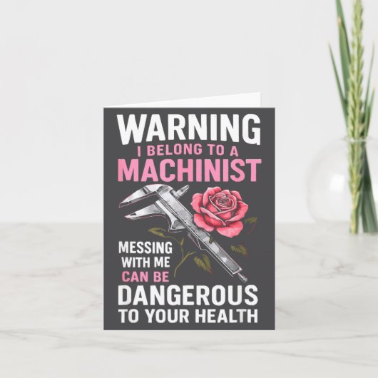 My Knight In Machinist Wife Girlfriend Funny Anniv カード (正面)