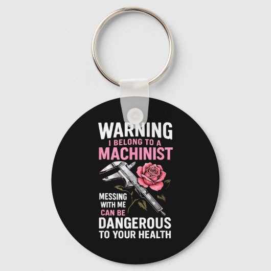 My Knight In Machinist Wife Girlfriend Funny Anniv キーホルダー (正面)