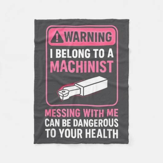 My Knight In Machinist Wife Girlfriend Funny Anniv フリースブランケット (正面)