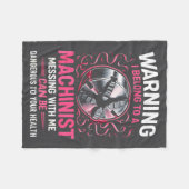 My Knight In Machinist Wife Girlfriend Funny Anniv フリースブランケット (正面(横))