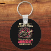My Knight In Shining Funny Arborist Wife Women Gir キーホルダー (正面)
