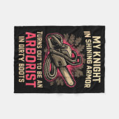 My Knight In Shining Funny Arborist Wife Women Gir フリースブランケット (正面(横))