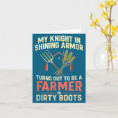 My Knight In Shining Funny Farmer Wife Women Girls カード (黄色い花)