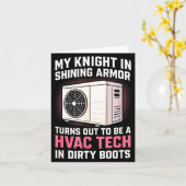 My Knight In Shining Funny Hvac Tech Wife Women Gi カード (黄色い花)