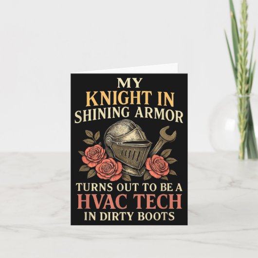 My Knight In Shining Funny Hvac Tech Wife Women Gi カード (正面)