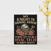 My Knight In Shining Funny Hvac Tech Wife Women Gi カード (黄色い花)