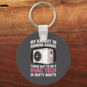 My Knight In Shining Funny Hvac Tech Wife Women Gi キーホルダー (正面)