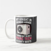 My Knight In Shining Funny Hvac Tech Wife Women Gi コーヒーマグカップ (左)