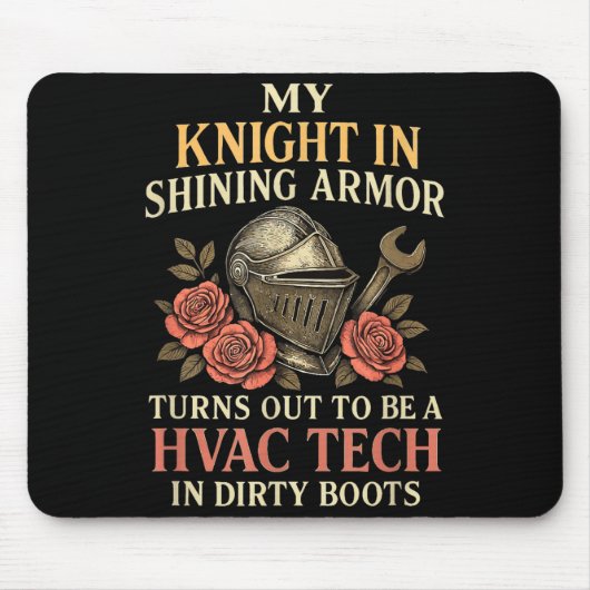 My Knight In Shining Funny Hvac Tech Wife Women Gi マウスパッド (正面)