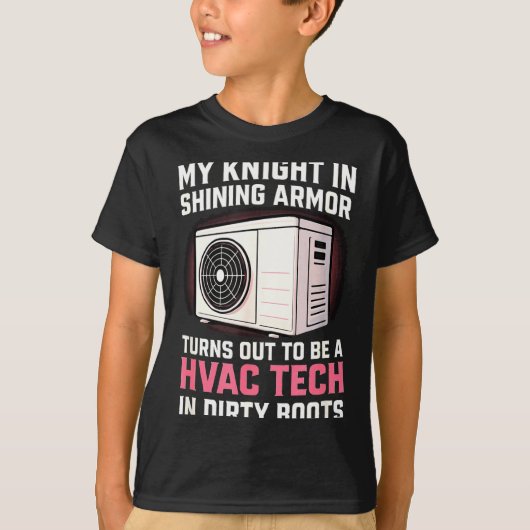 My Knight In Shining Funny Hvac Tech Wife Women Gi Tシャツ (正面)