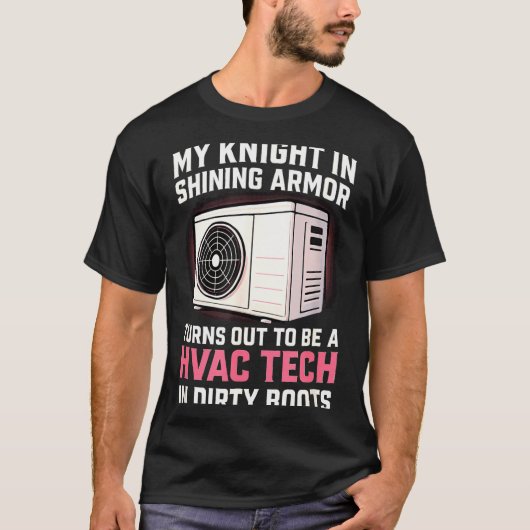 My Knight In Shining Funny Hvac Tech Wife Women Gi Tシャツ (正面)