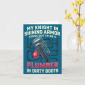 My Knight In Shining Funny Plumber Wife Women Girl カード (黄色い花)