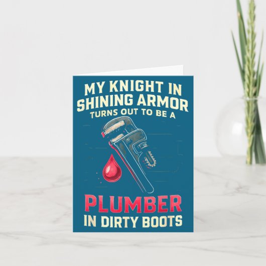 My Knight In Shining Funny Plumber Wife Women Girl カード (正面)